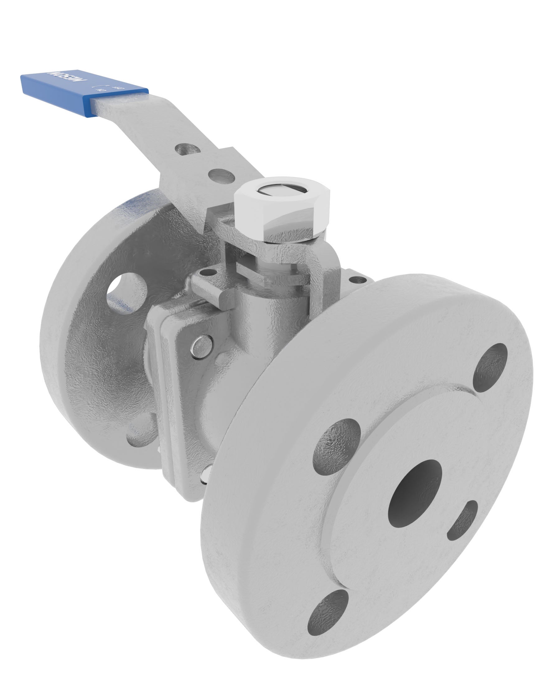 Product image of BALL VALVE 2-PCE FLANGED, NON-DIRECT, LEVER, GS-C25/AISI304/CPTFE