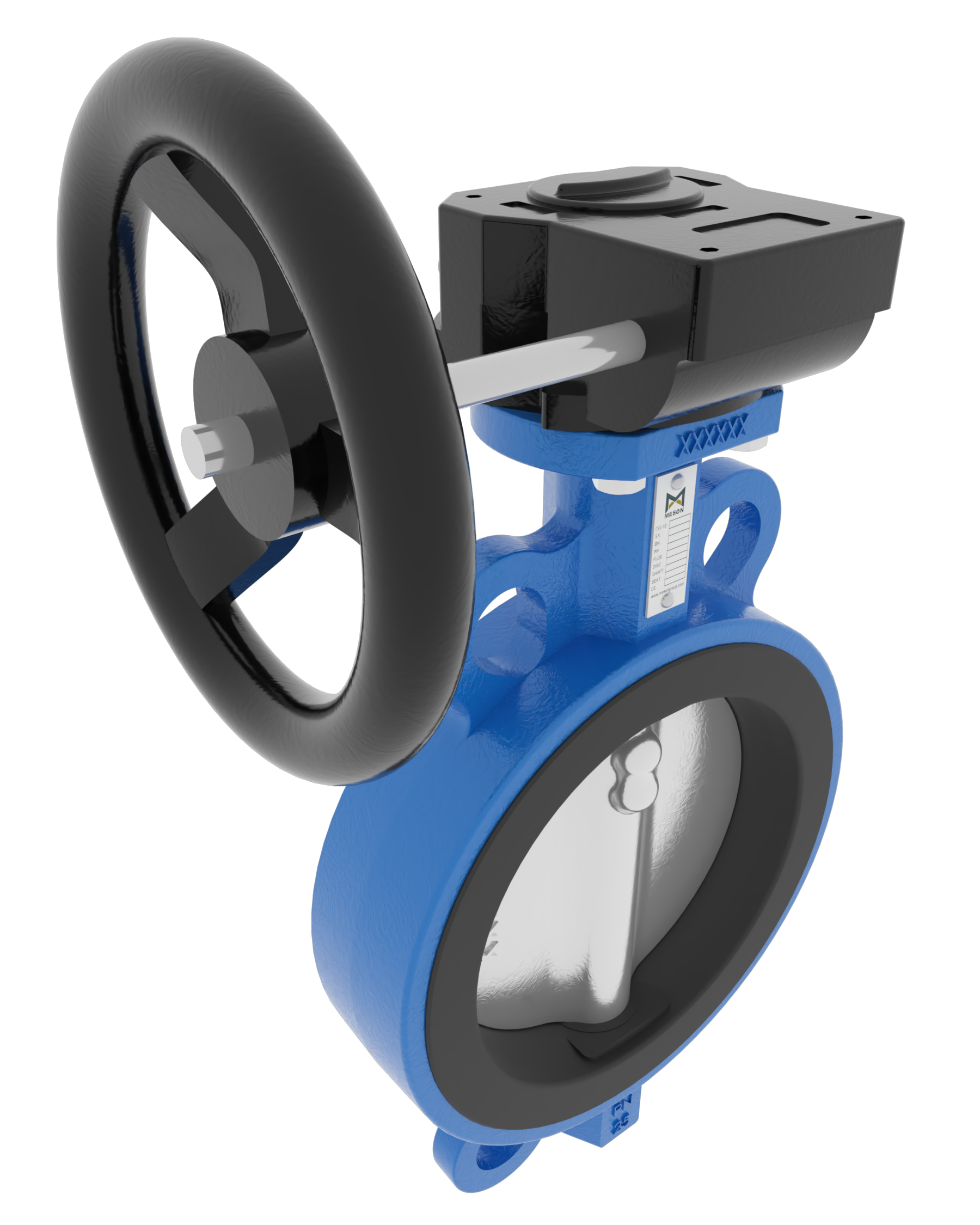 Product image of BUTTERFLY VALVE VULCANIZED LINER WAFER, GEARBOX, GGG40.3/AISI316/NBR