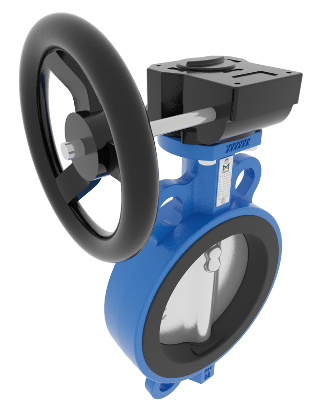 Product image of BUTTERFLY VALVE VULCANIZED LINER WAFER, GEARBOX, GGG40.3/AISI316/NBR