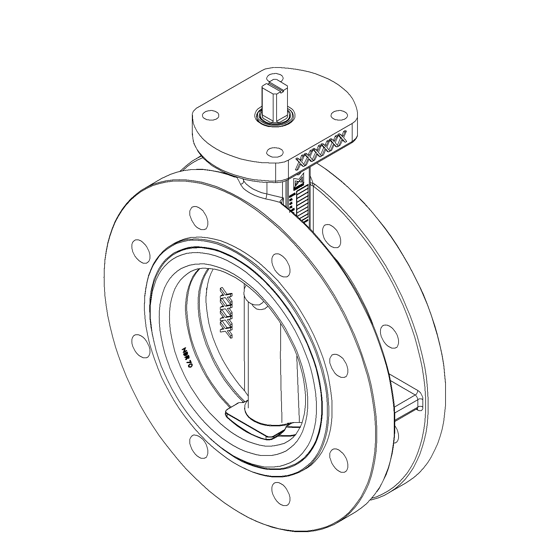 Product image of BUTTERFLY VALVE VULCANIZED LINER U-TYPE, BARE STEM, GGG40.3/1.4469/EPDM
