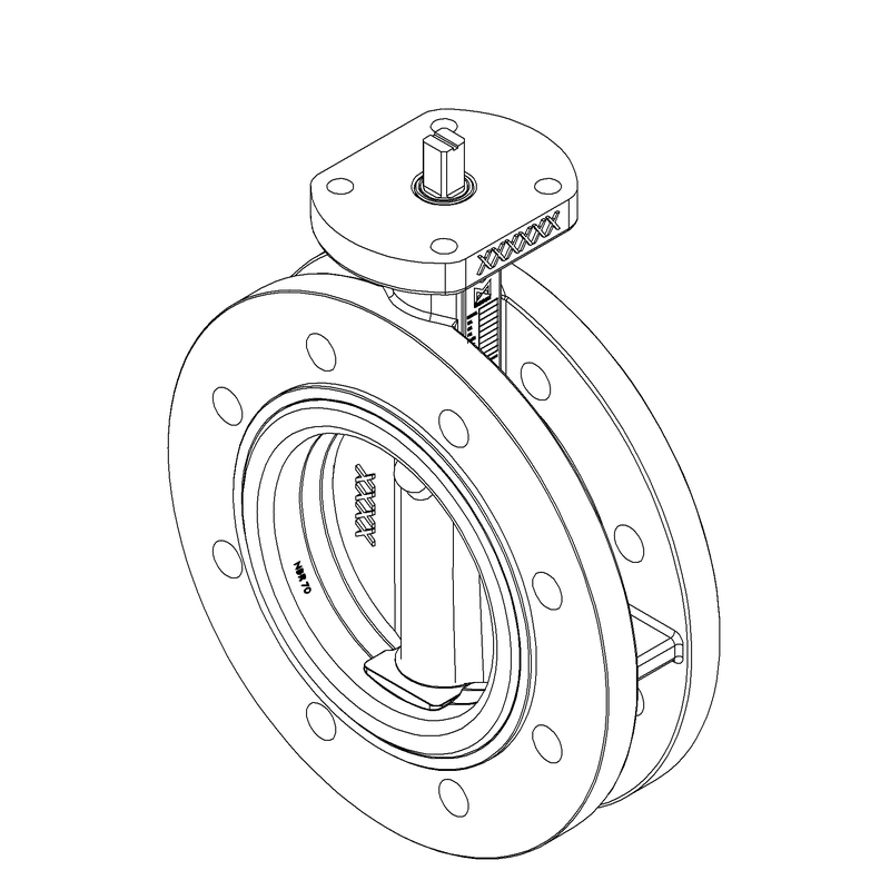 Product image of BUTTERFLY VALVE VULCANIZED LINER U-TYPE, BARE STEM, GGG40.3/1.4469/EPDM
