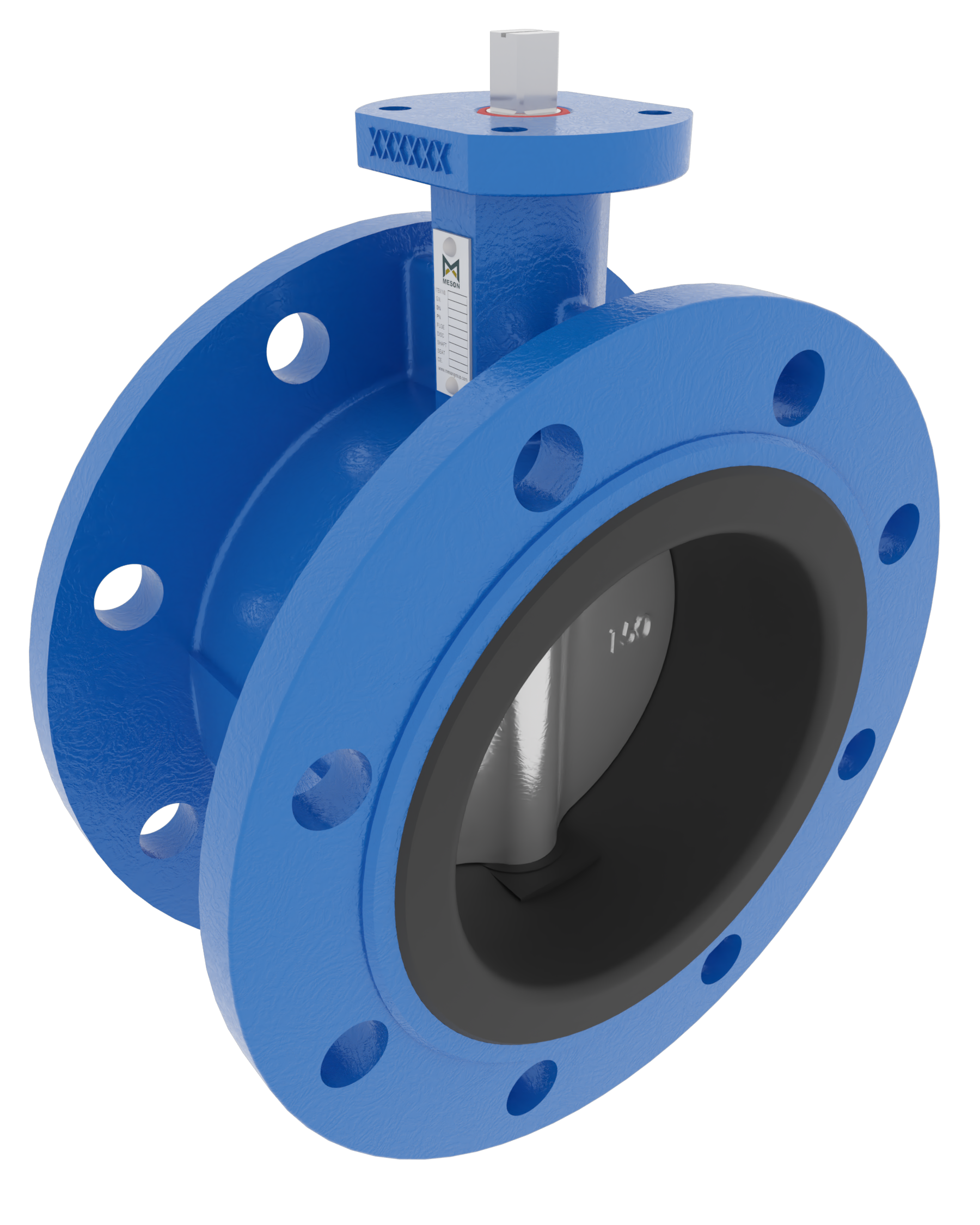 Product image of BUTTERFLY VALVE VULCANIZED LINER DOUBLE FLANGED, BARE STEM, GGG40.3/1.4469/EPDM
