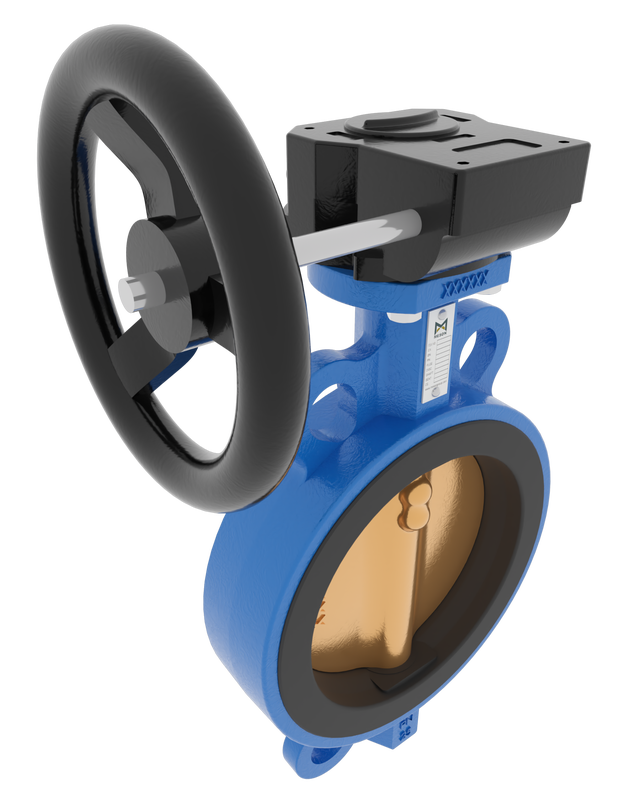 Product image of BUTTERFLY VALVE VULCANIZED LINER WAFER, GEARBOX, GGG40.3/C958/NBR