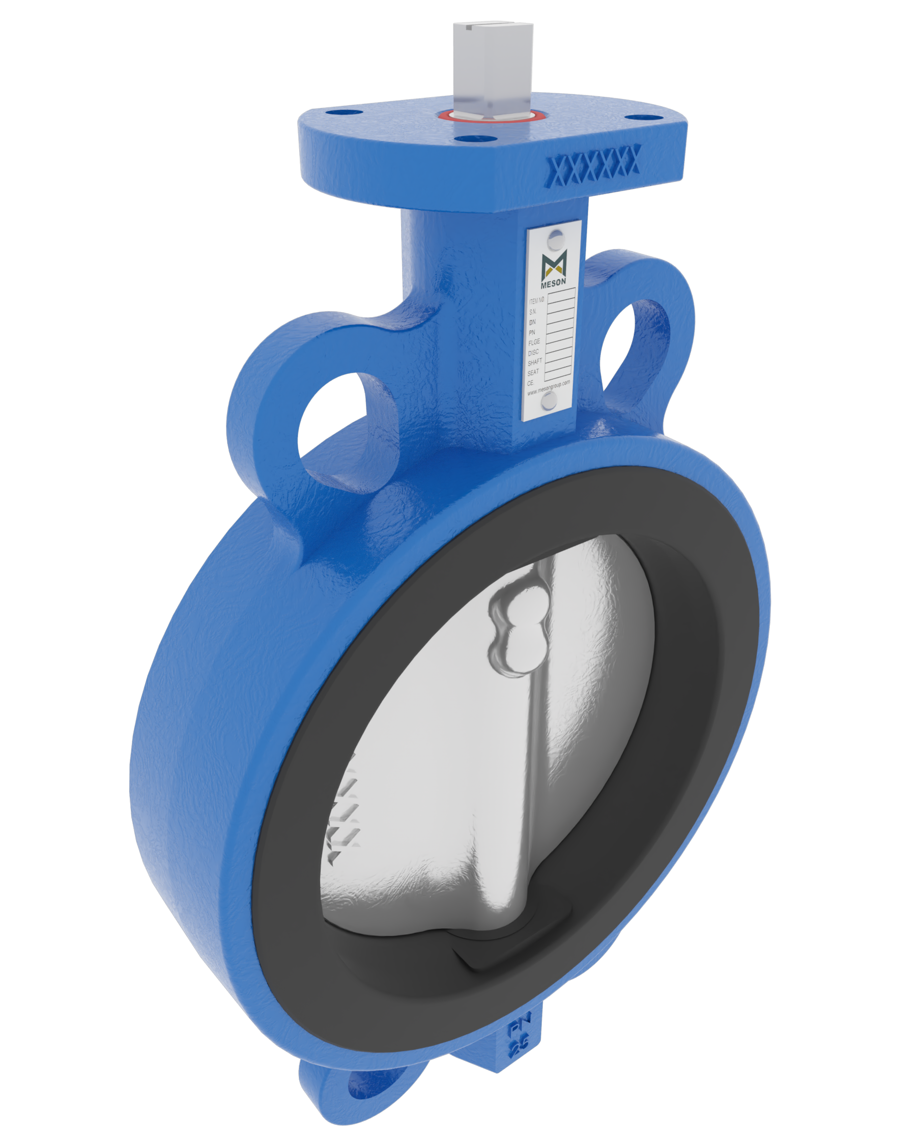 Product image of BUTTERFLY VALVE VULCANIZED LINER WAFER, BARE STEM, GGG40.3/AISI316/NBR