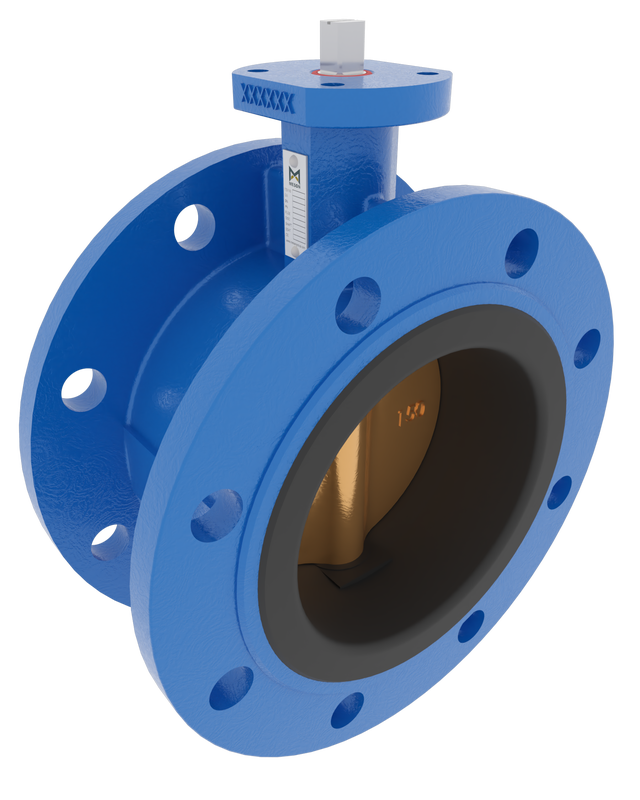 Product image of BUTTERFLY VALVE VULCANIZED LINER DOUBLE FLANGED, BARE STEM, GGG40.3/C958/NBR