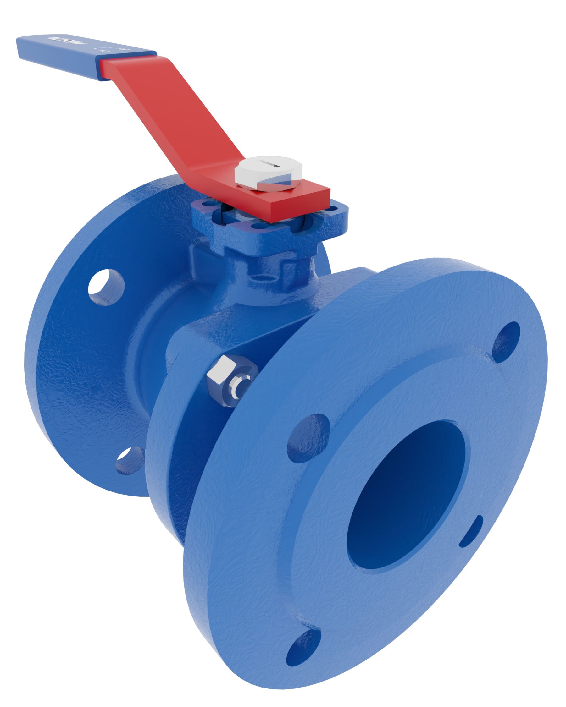 Product image of BALL VALVE 2-PCE FLANGED, DIRECT, LEVER, EN-GJS-500-7/AISI304/CPTFE
