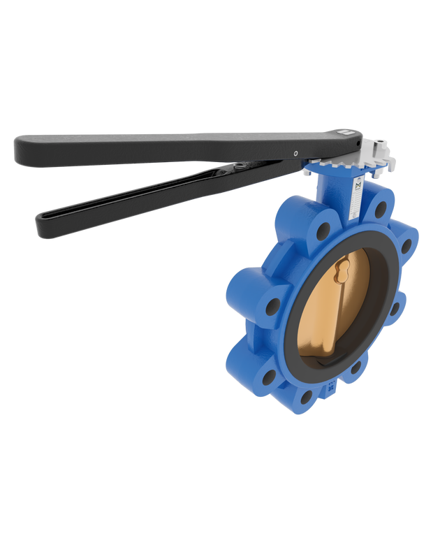 Product image of BUTTERFLY VALVE VULCANIZED LINER LUG, LEVER, GGG40.3/C958/NBR