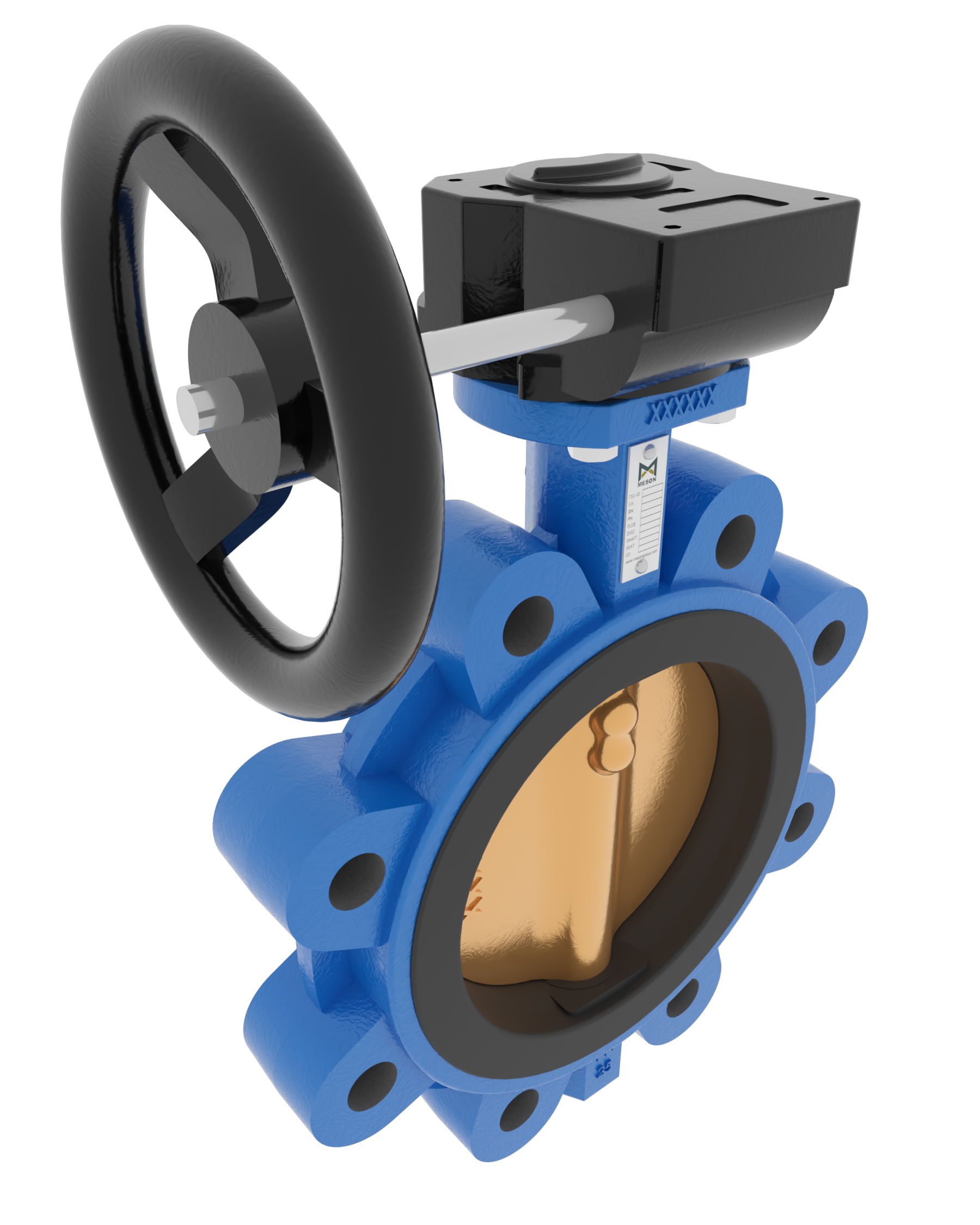 Product image of BUTTERFLY VALVE VULCANIZED LINER LUG, GEARBOX, GGG40.3/C958/NBR