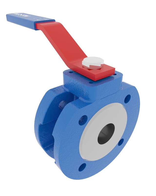 Product image of BALL VALVE COMPACT FLANGED, NON-DIRECT, LEVER, GG25/BRASS/CPTFE