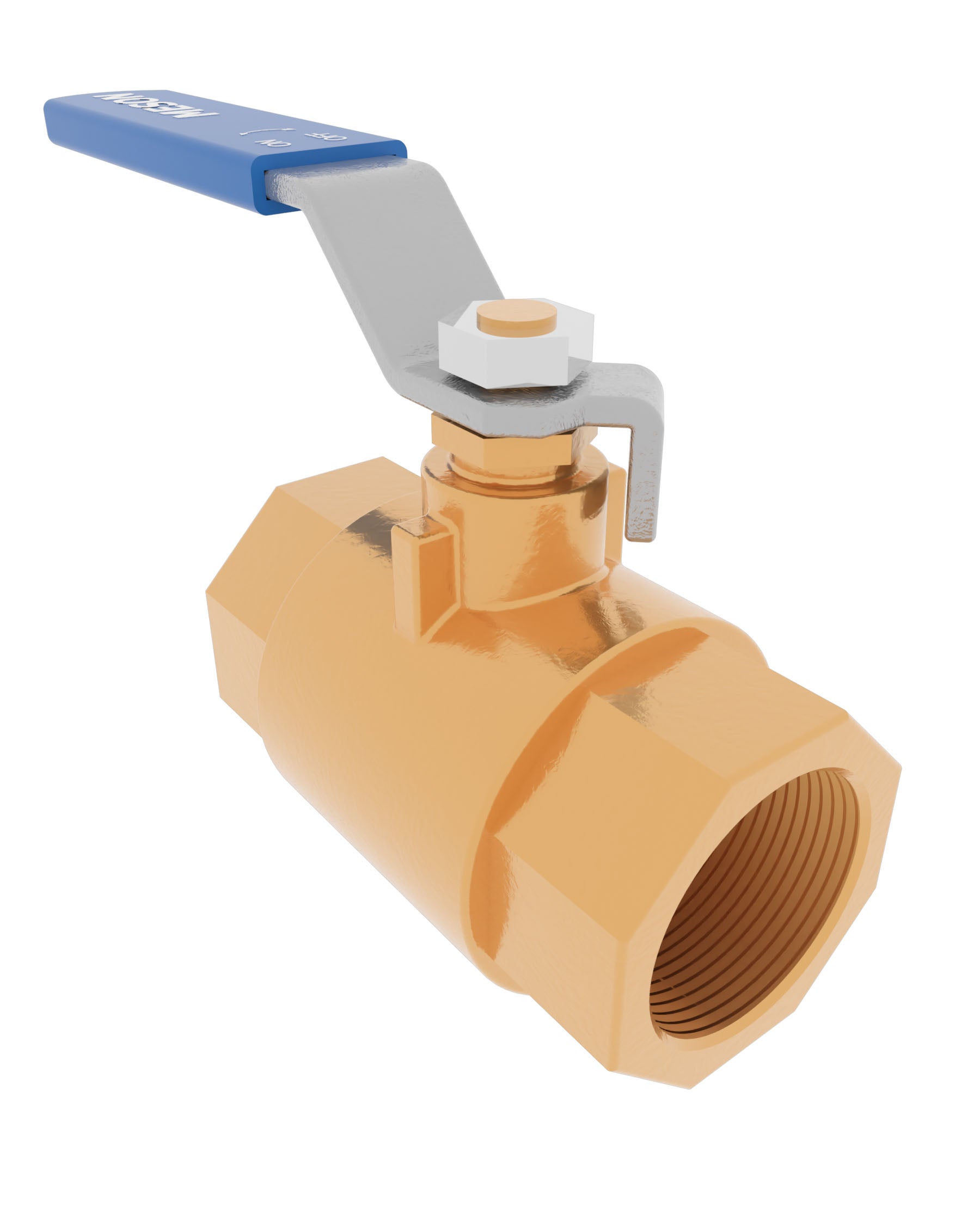 Product image of BALL VALVE 2-PCE ALL FEMALE, LEVER, RG7/BRASS/PTFE