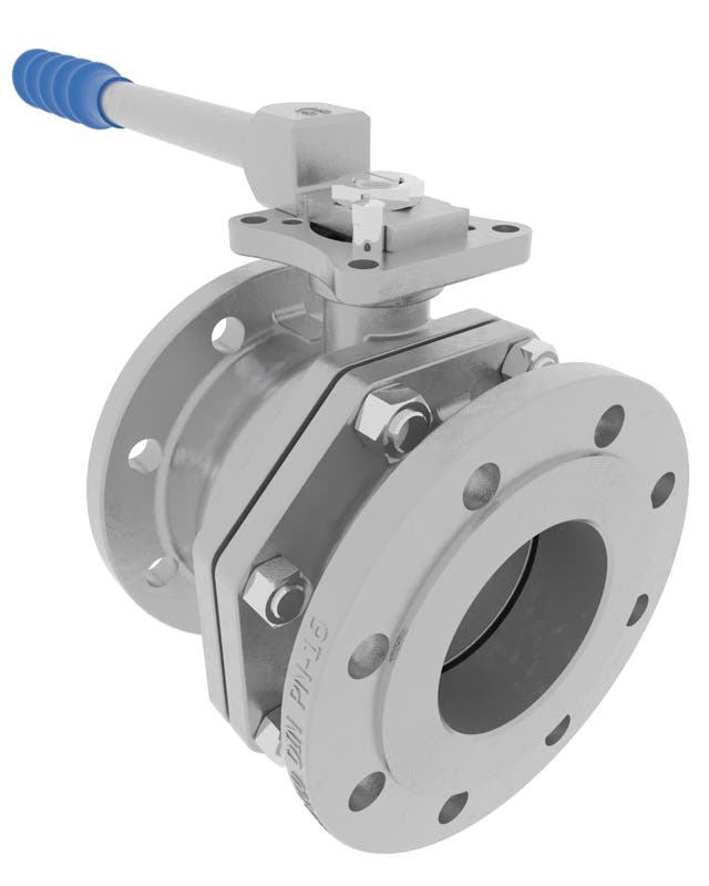 Product image of BALL VALVE 2-PCE FLANGED, NON-DIRECT, LEVER, AISI316/AISI316/PTFE